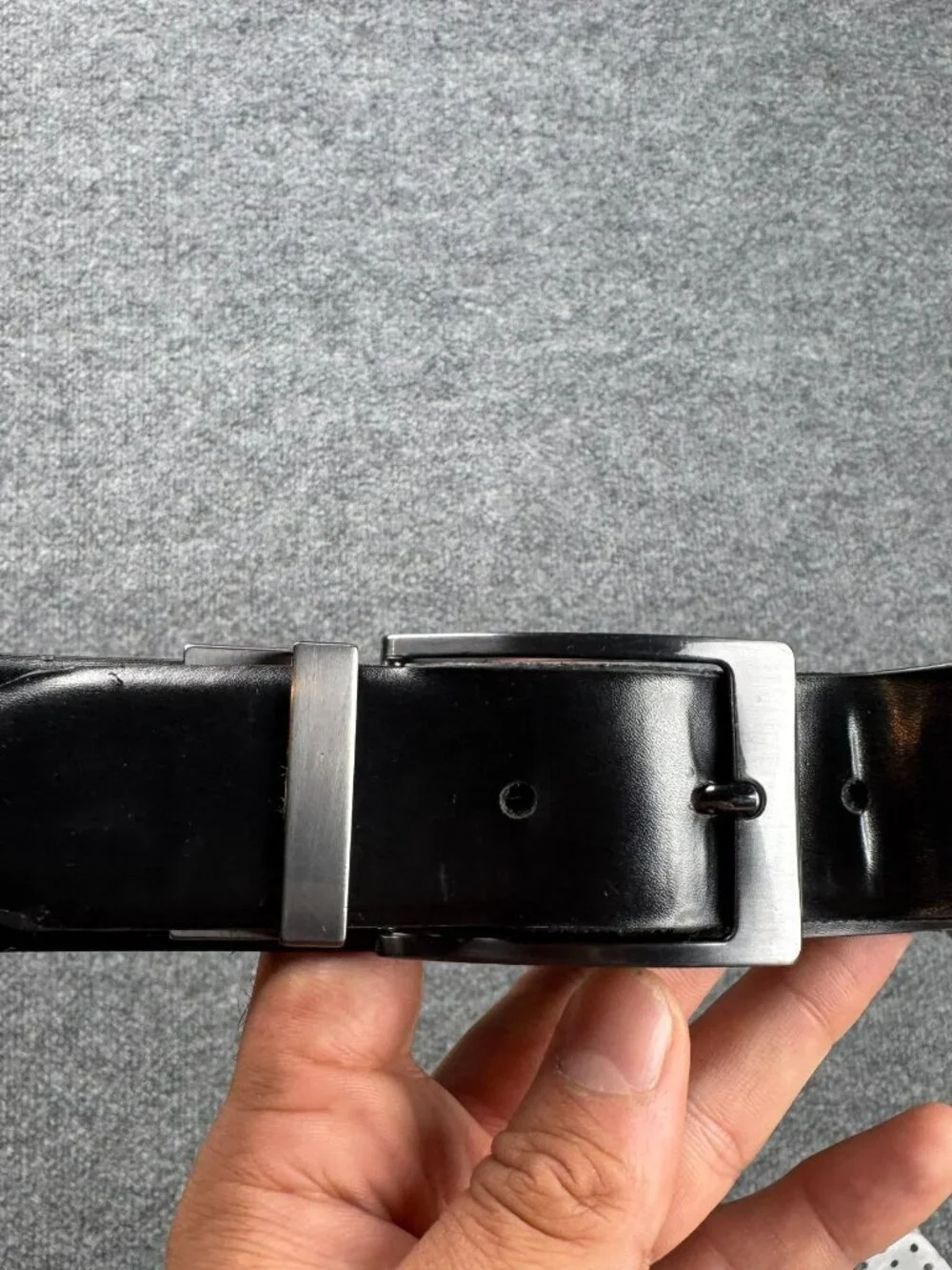 Men's Steve Madden Black Leather Dress Belt Size india 34 damage